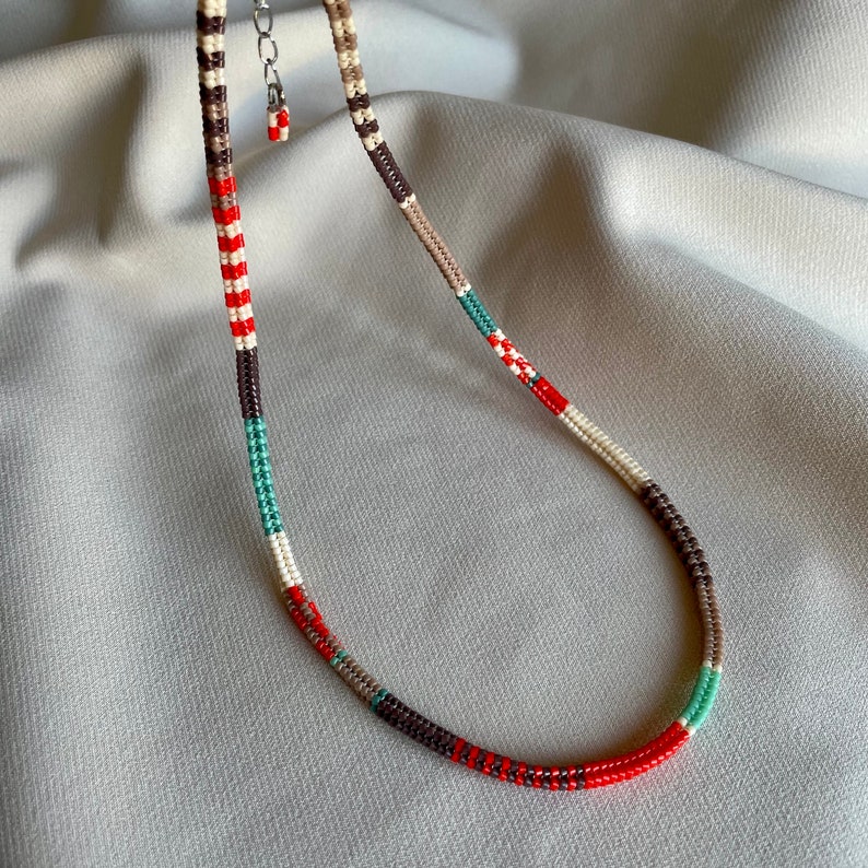 Colourful Handwoven Miyuki Beaded Necklace image 6