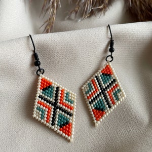 Handwoven Colorful Miyuki Beaded Earrings