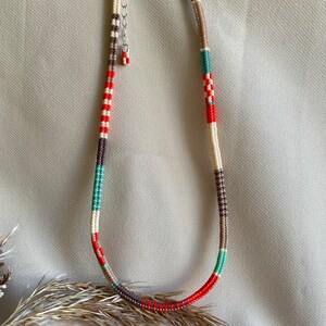 Colourful Handwoven Miyuki Beaded Necklace image 3