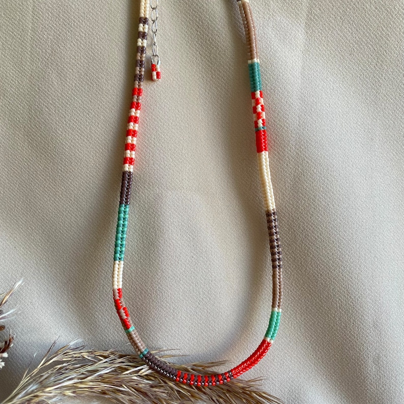 Colourful Handwoven Miyuki Beaded Necklace image 3