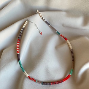 Colourful Handwoven Miyuki Beaded Necklace image 7