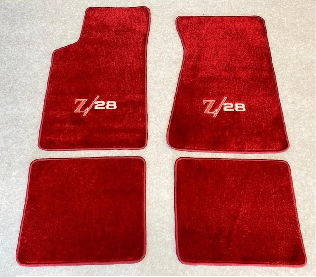 For Chevy Camaro Z28 Floor Mats Carpet Red Embroidered Letter 4pcs 19702002 Etsy