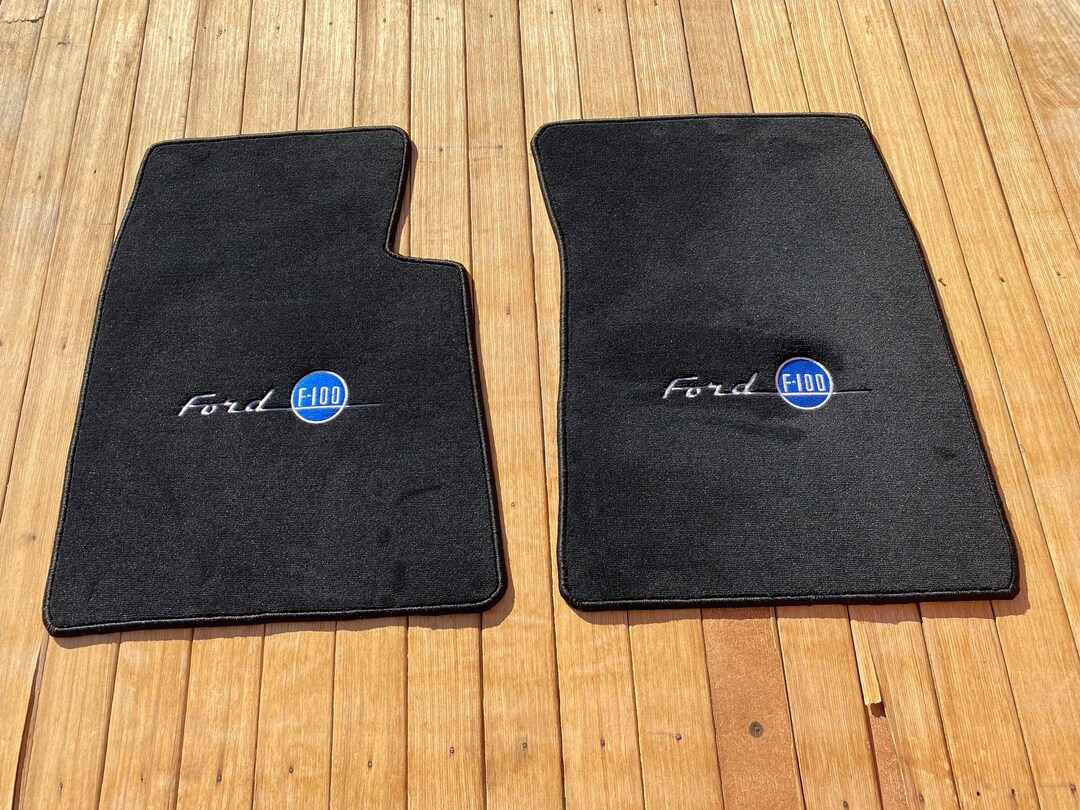For Ford F100 Truck Pickup Floor Mat Mats Carpet Black 2 Pcs Fits 1965
