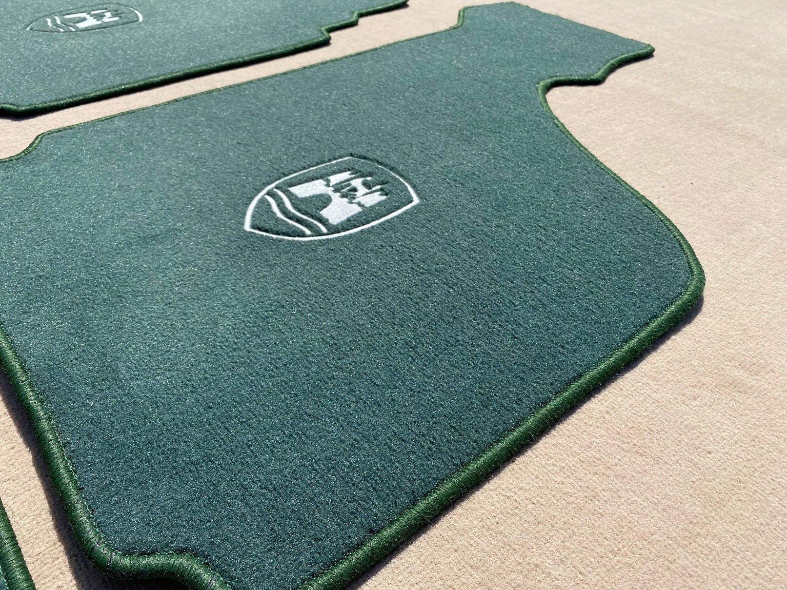 For VW Karmann Ghia Type 1434 Floor Mats Carpet Green 4pcs New 1955