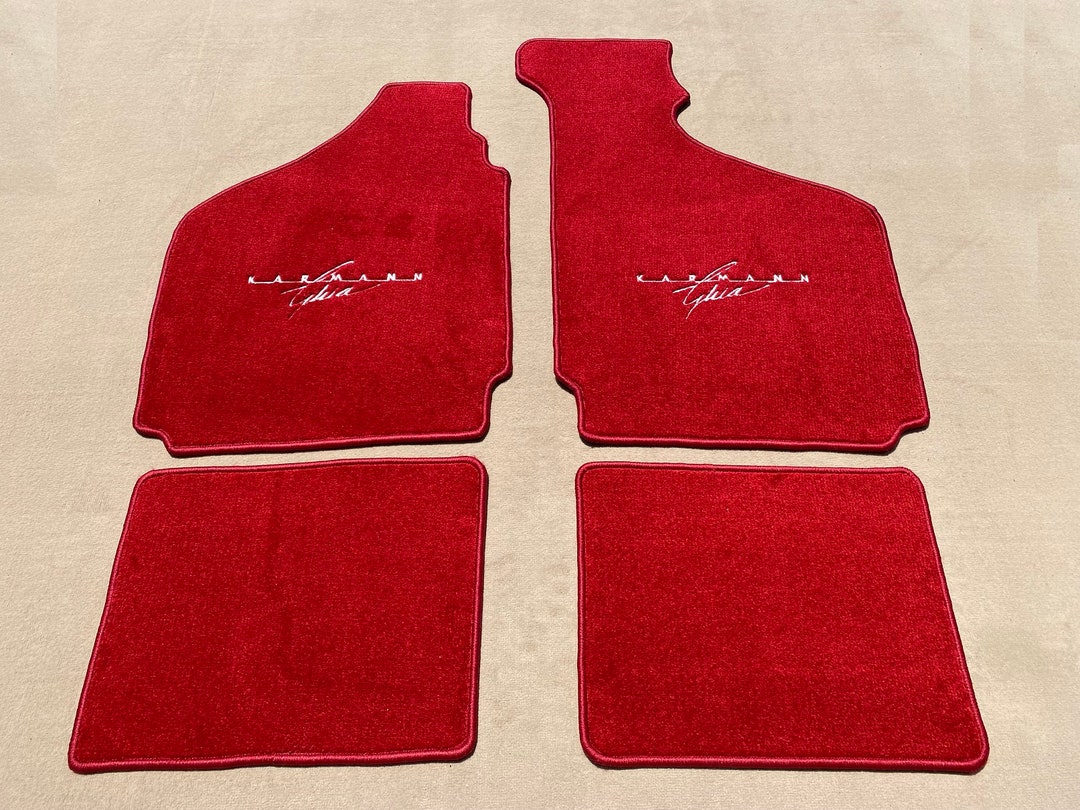 For VW Karmann Ghia Type 1434 Floor Mats Carpet Red 4pcs New 19551974