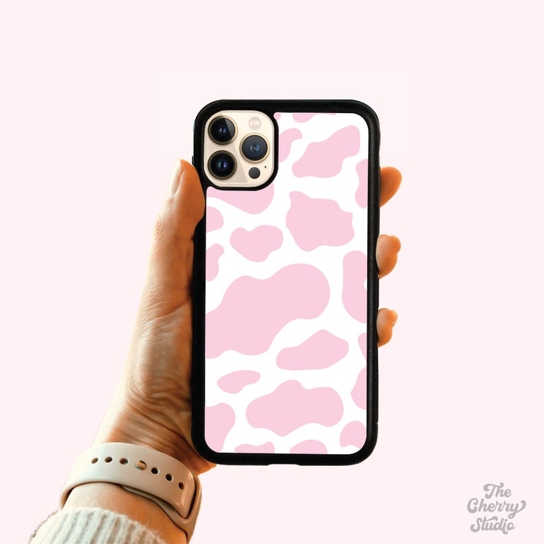 IPhone Sublimation Designs, Pink Cow Print Phone Case Sublimation PNG