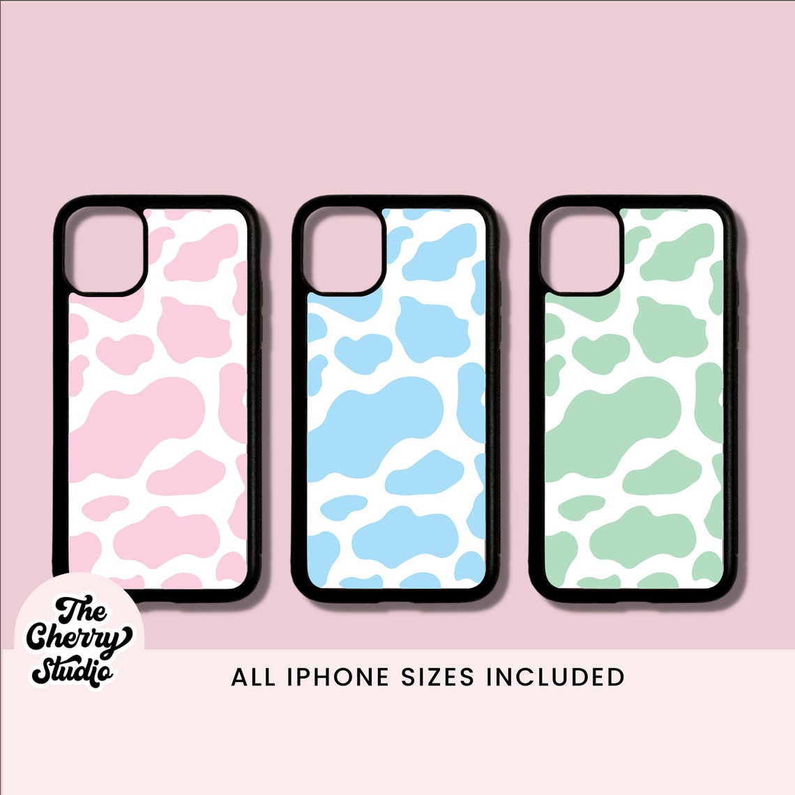 IPhone Sublimation Designs, Pink Cow Print Phone Case Sublimation PNG