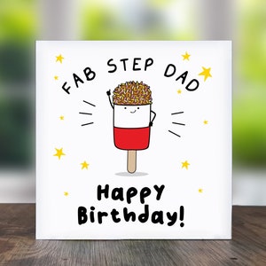 Fab Step Dad Happy Birthday: Step Dad Birthday Card, Funny Step Dad Birthday Card, Cute Birthday Card For Step Dad.