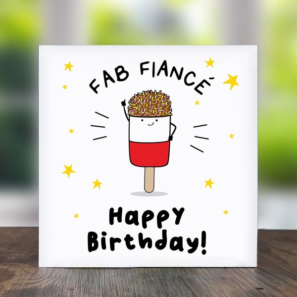 Fab Fiancé Happy Birthday: Fiance Birthday Card, Funny Fiance Birthday Card, Funny Card For Partner, Cute Fiance Birthday Card