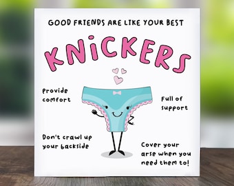 Good Friends Are Like Your Best Knickers: Best Friend Card, Card For Good Friends, Friend Birthday Card