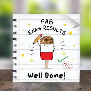 Fab Exam Results Card: Well Done Congratulations
