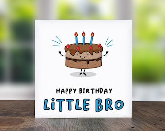 Tarjeta de cumpleaños divertida para hermano: Diseño de pastel lindo