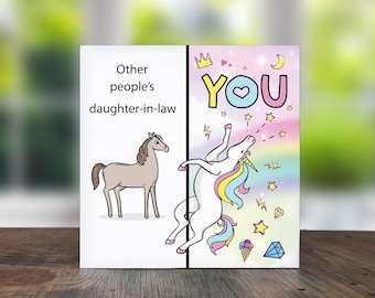 Funny Daughter-in-Law Birthday Card: Unicorn Design