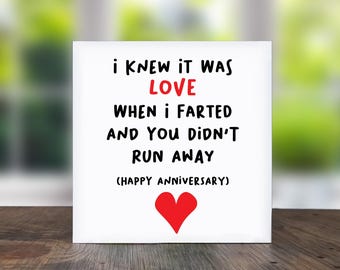 Funny Anniversary Card: I Knew It Was Love - Etsy