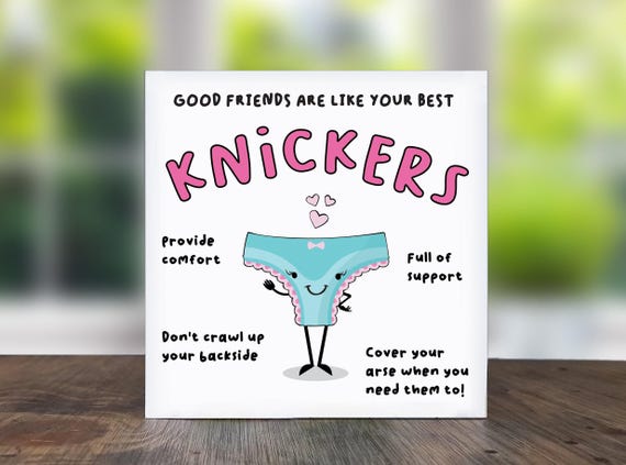 Good Friends Are Like Your Best Knickers: Best Friend Card, Card For Good Friends, Friend Birthday Card