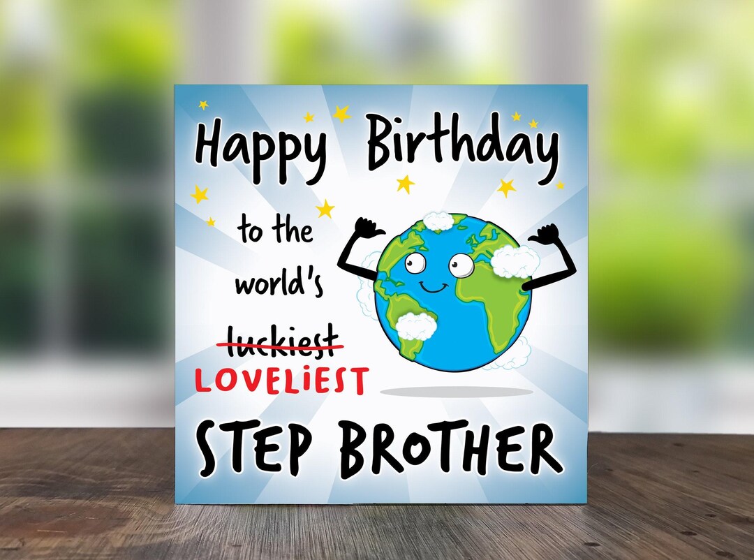 Step R Funny Funny Step Brother Birthday Card: Loveliest Stepbro Gift - Etsy