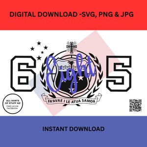 Samoansk sköld vapensköld och riktnummer, SVG, PNG digital fil för bildekal
