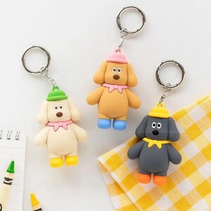 Silicone Puppy Keyring – Cute Dog Keychain for Bags, Keys & Backpacks | Soft Kawaii Pet Accessory