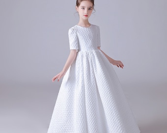 Ivory Junior Bridesmaids Dress Flower Girl Dresses Kids Chiffon Flower Girl Dresses Junior Bridesmaid Gown Concert Party First Communion