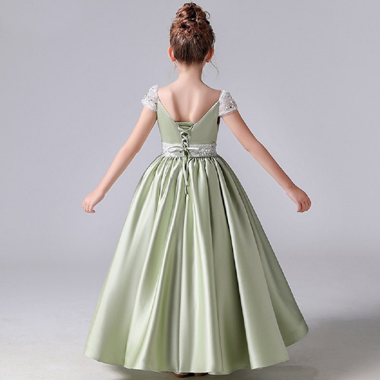 Princess Dress for Girl Elegant Birthday Christmas Clothes 214 Yrs Wedding Flower Girl Dress