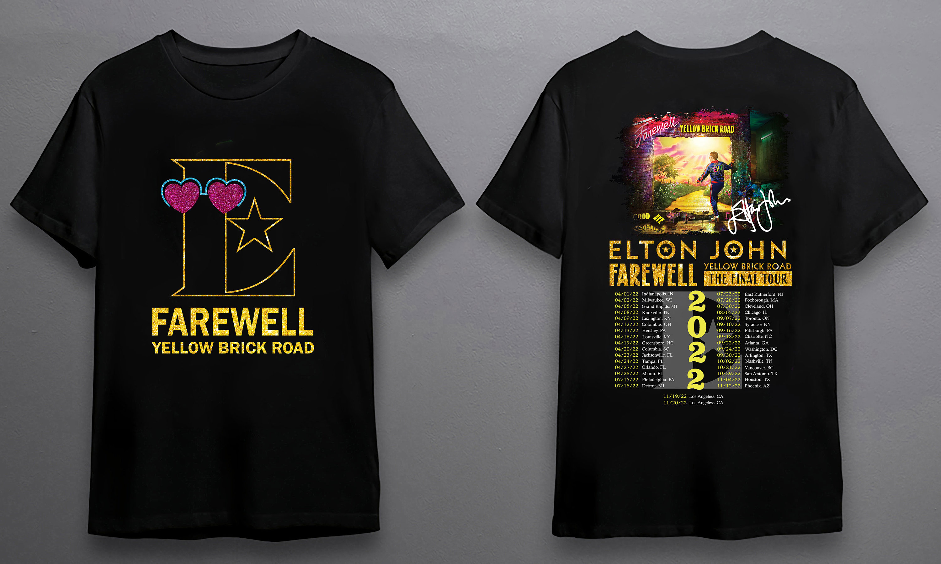 Elton John Farewell Tour Yellow Brick Road The Final Tour 2022 Shirt