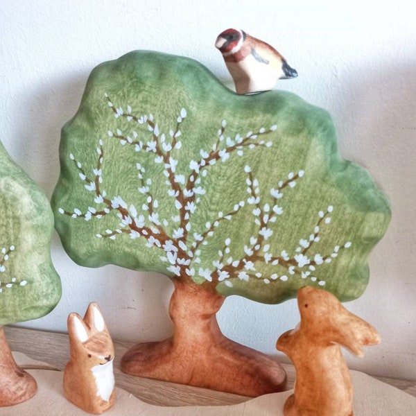 Amandier en fleurs fait à la main Jouet d’arbre en bois