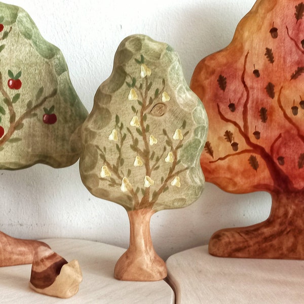 Poirier fait à la main Jouet d’arbre en bois