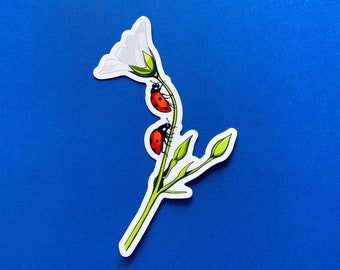 Ladybug Vinyl Sticker | Weatherproof Ladybirds on Flower