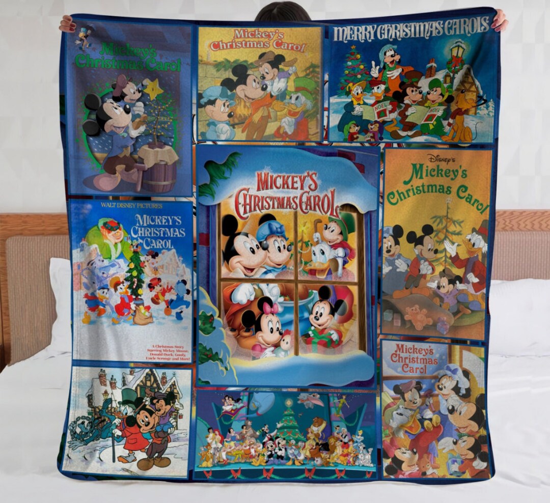 Mickeys Christmas Carol Blanket Disney Christmas Blanket Etsy