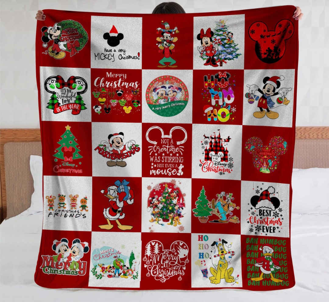 Mickey and Friends Christmas Blanket Disney Christmas Etsy