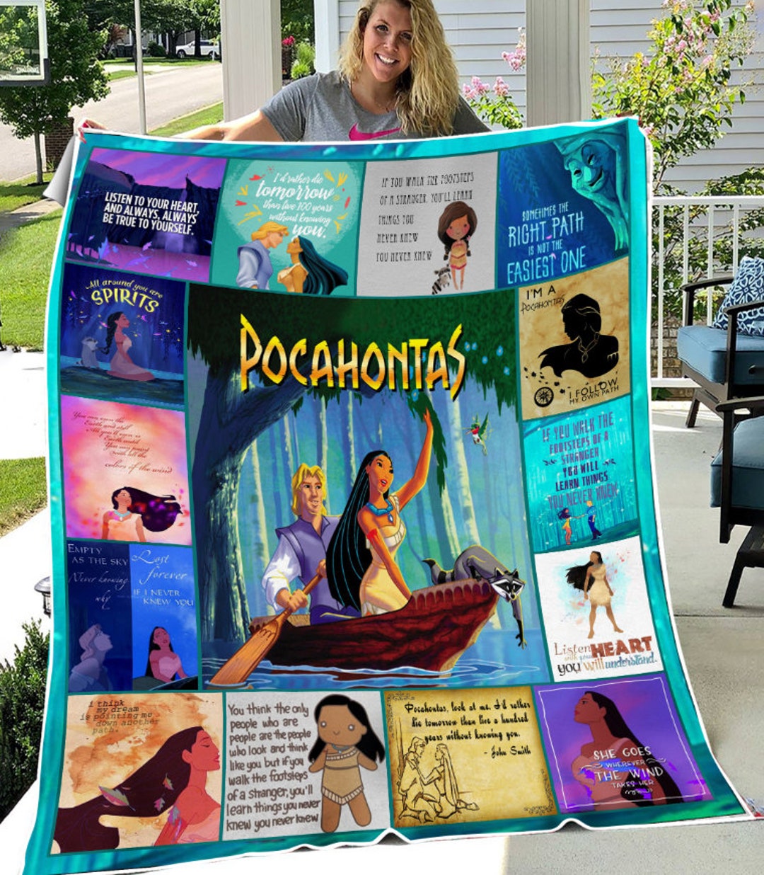 Pocahontas Blanket Disney Pocahontas Blanket Princess Etsy
