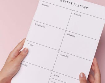 Minimalist Weekly Planner Printable: A4 A5 Letter Sizes (PDF Download ...