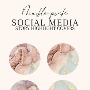 Marble Pink Instagram Highlight Covers - Etsy