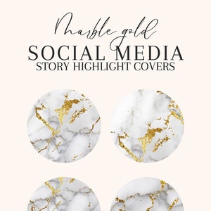 Marble Gold Instagram Highlight Covers - Etsy