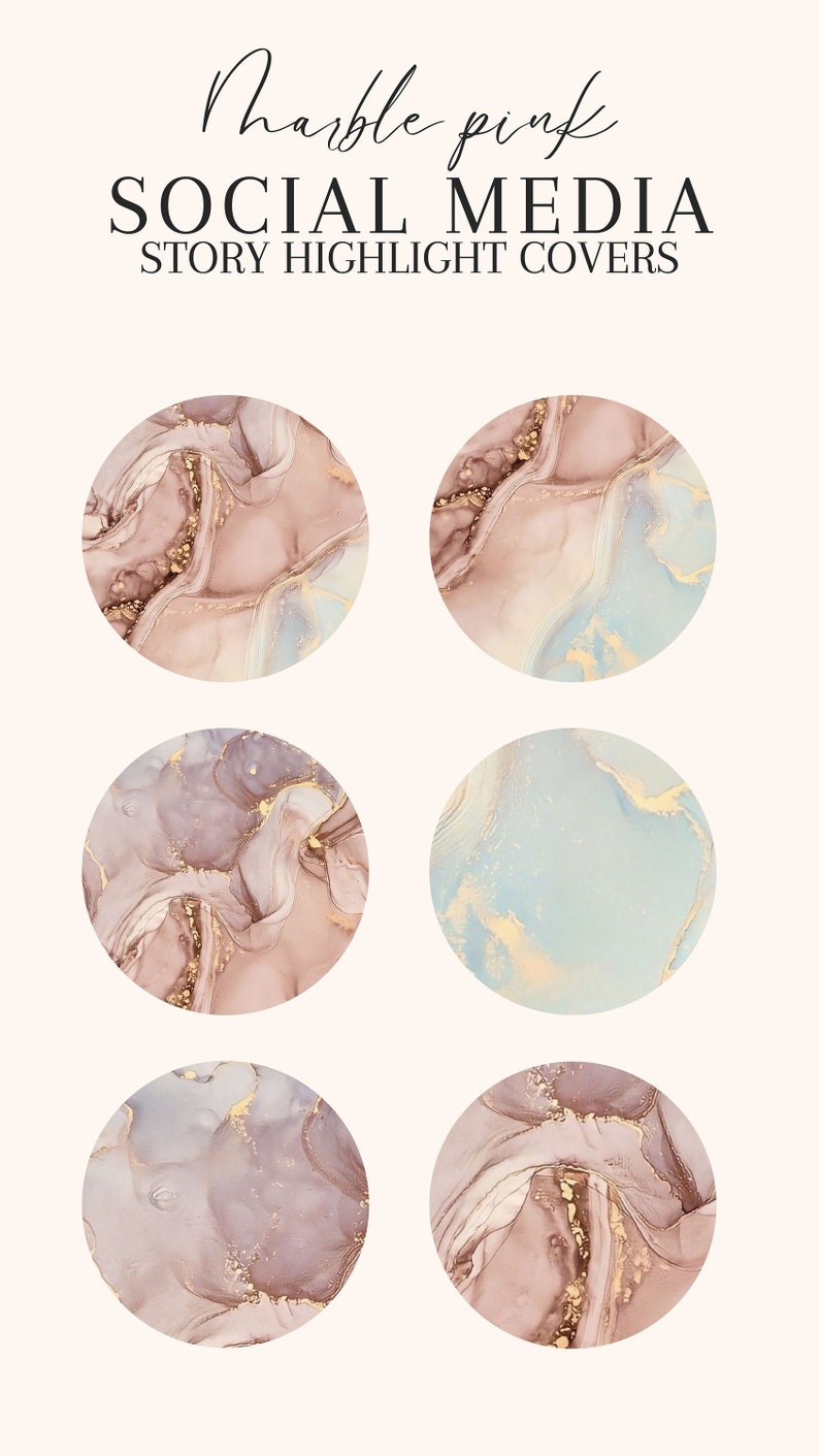 Marble Pink Instagram Highlight Covers - Etsy