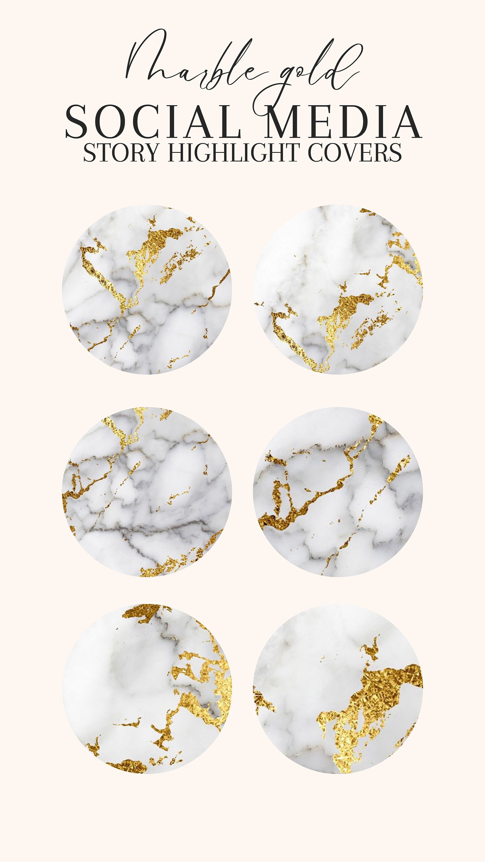 Marble Gold Instagram Highlight Covers Etsy