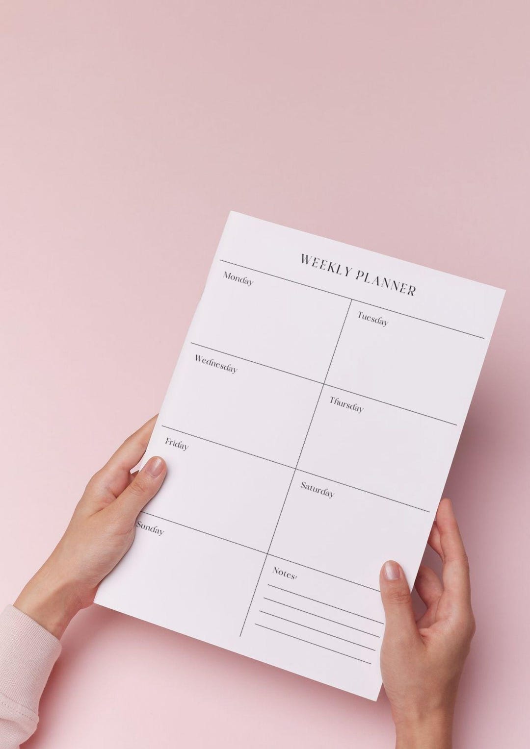 Minimalist Weekly Planner Printable: A4 A5 Letter Sizes (PDF Download ...