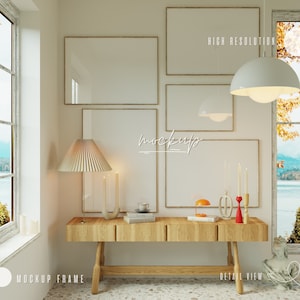 Gallery Wall Frame Mockup: Horizontal 7x5 Ratio (PSD & JPEG)