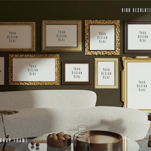 Gallery wall frame mockup,  Mockup Frame, Poster Mockup, Vintage Frame, Gold Frame Mockup, Gallery frame mockup, Mockup for printable poster