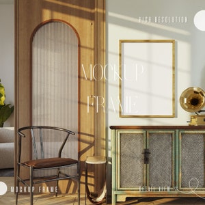 Gallery wall frame mockup, Vintage  Mockup Frame, Vertical Poster Mockup, Vintage Frame, Wood Frame Mockup, Gallery frame mockup