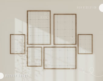 Gallery Wall Frame Mockup: 2x3, 5x7 Ratio (PSD & JPEG)