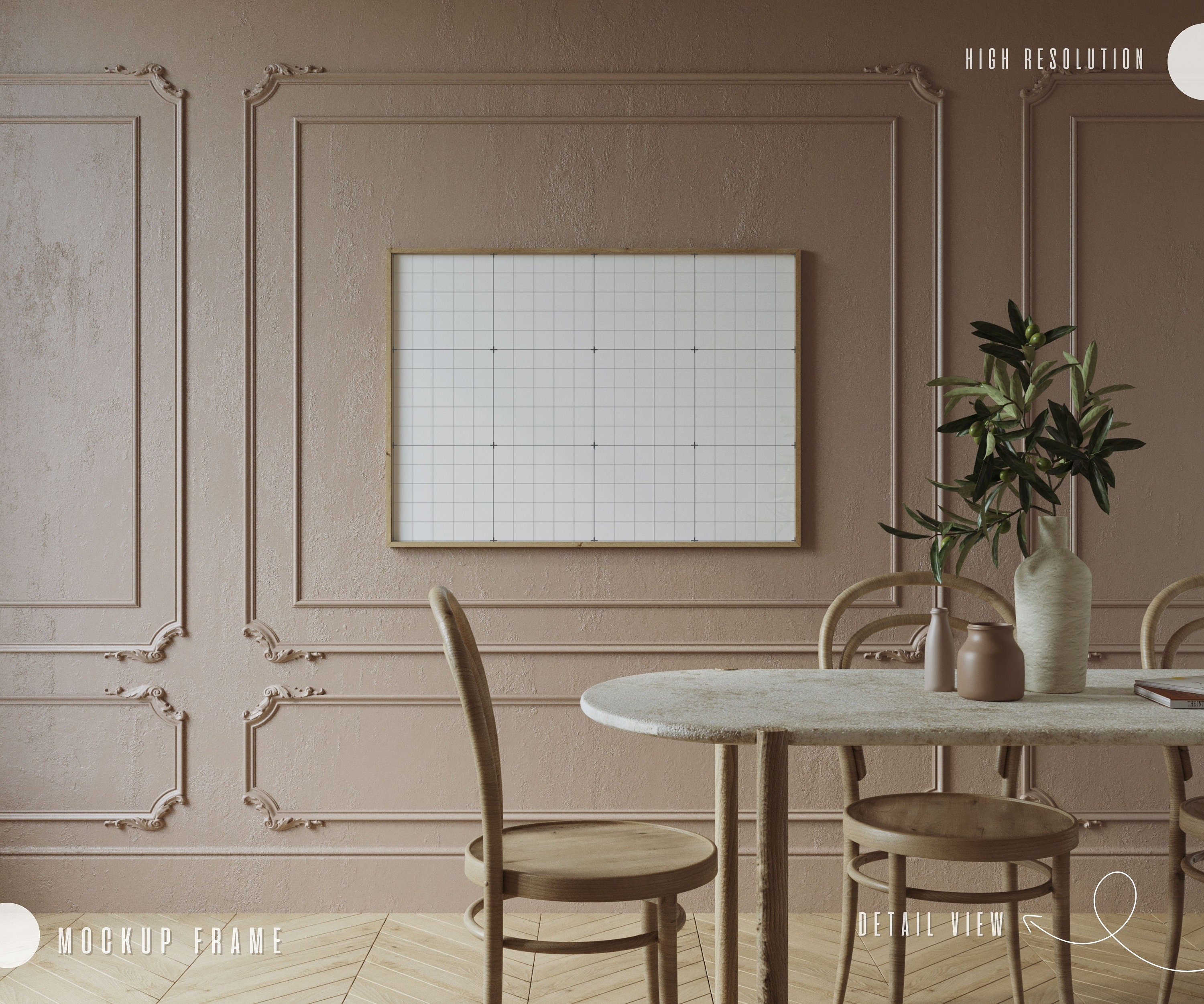 Frame Mockup Wood Frame Wallpaper Mockup Horizontal Frame Etsy