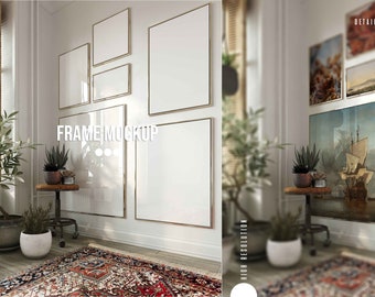 Mockup-ram, trärammockup, rammockup, konstverkmockup, rammockup, konsttryckmockup