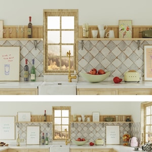 Etsy Banner Mockup Frame,Kitchen Banner Mockup Frame, Wood Frame Mockup