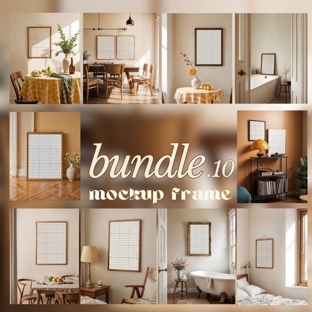 Mockup Frame Bundle, Wood Frame Mockup, Mockup Frame Set of 10, Frame ...