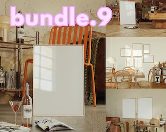 Frame Mockup Bundle: 9 PSD & JPEG Realistic Display Mockups