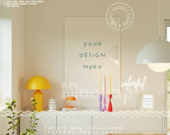 Wood Frame Mockup: Art Print Display (PSD & JPEG)