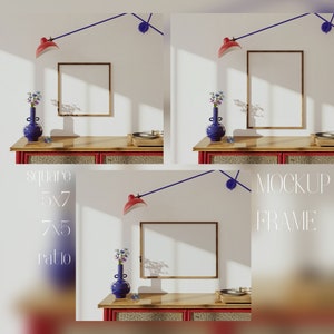 Bundle Frame Mockup Set, Colorful Frame mockup, Gallery wall frame mockup, Set of 3 Mockup, Gallery frame mockup