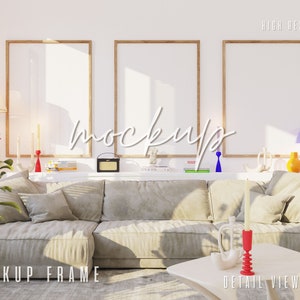 Mockup gallery wall set, Frame mockup bundle, Gallery wall frame mockup, Set of 3 Frame Mockup, Daytime and night, Gallery frame mockup