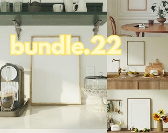 22 Wood Frame Mockup Bundle: Wall Art Display (PSD, JPEG)